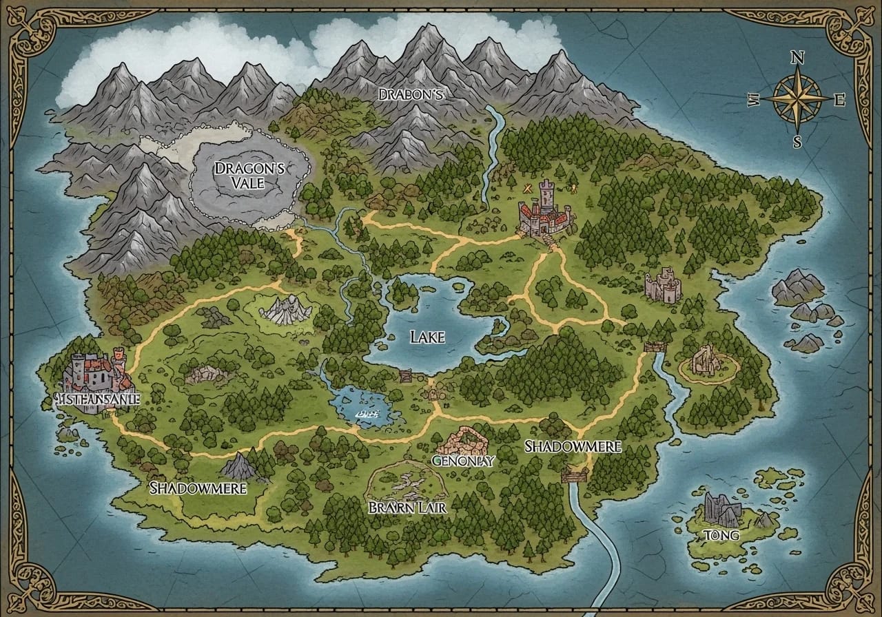 D&d World Map Fantasygen Created