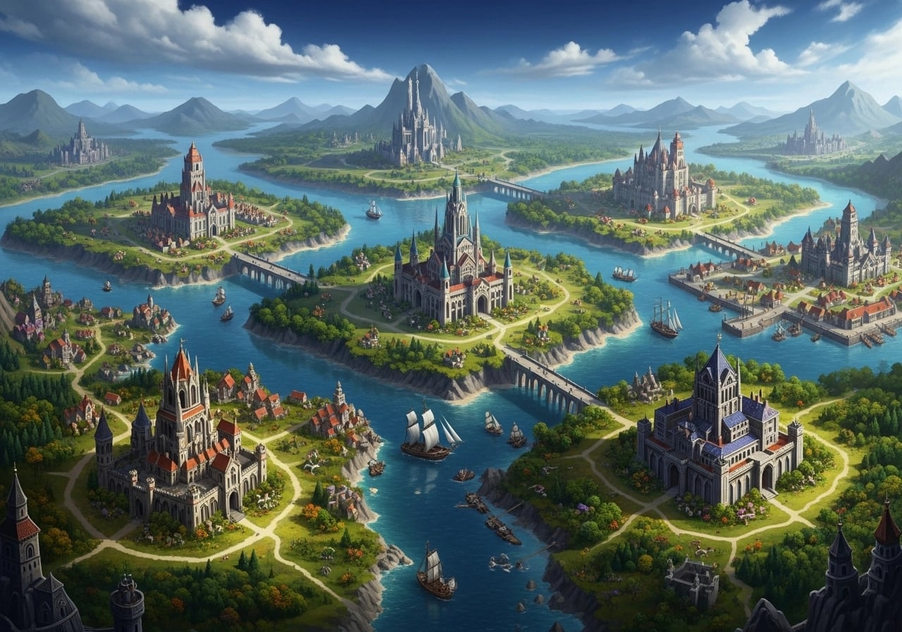 Fantasy Medieval Kingdoms Map