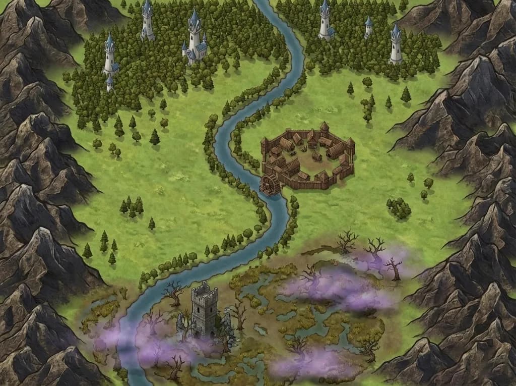 Fantasy D&D Tombs Dungeons Map